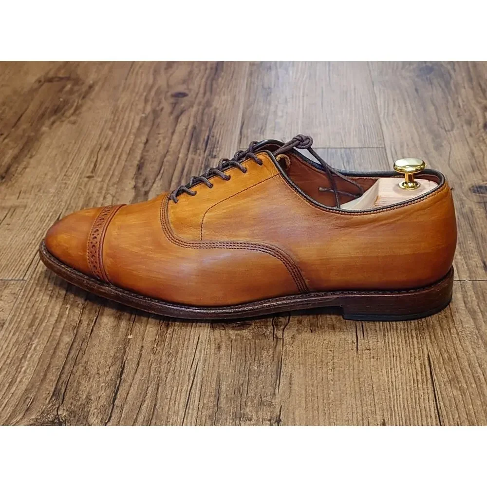 Allen Edmonds Fifth Avenue 11EEE (3E) Tan Brown Oxford Captoe Dress Shoes